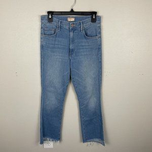 MOTHER The Insider Crop Step Fray Jeans Hold My Hand Straight Leg Size 28
